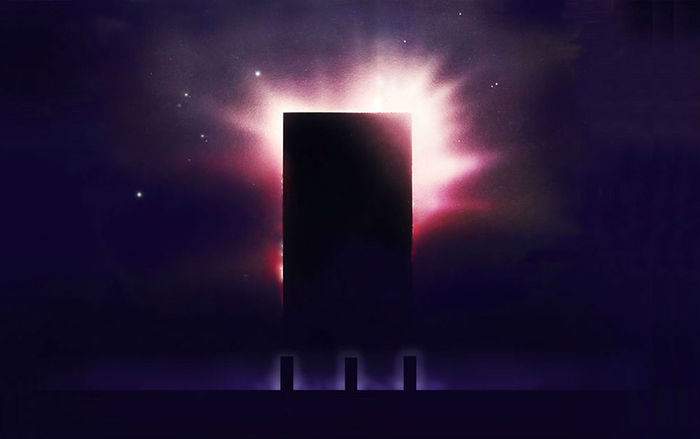The three portals to the worlds of the Hidden Sun by the artist John Harris.